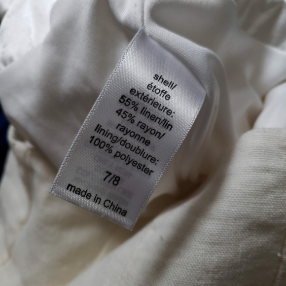 Maurices Women's 7/8 Ivory White Pleated Knee Length Skirt Linen Blend Lined - Picture 2 of 7